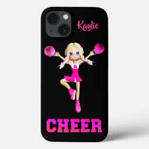 Schattigee Blonde Cheerleader Gepersonaliseerd Case-Mate iPhone Case