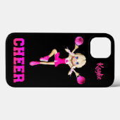 Schattigee Blonde Cheerleader Gepersonaliseerd Case-Mate iPhone Case (Achterkant (horizontaal))