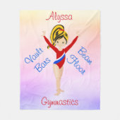 Schattigee Blonde Gymnast Hazel Eyes Gymnastiek On Fleece Deken (Voorkant)