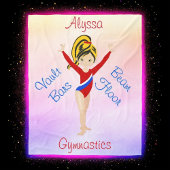 Schattigee Blonde Gymnast Hazel Eyes Gymnastiek On Fleece Deken