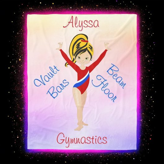 Schattigee Blonde Gymnast Hazel Eyes Gymnastiek On Fleece Deken