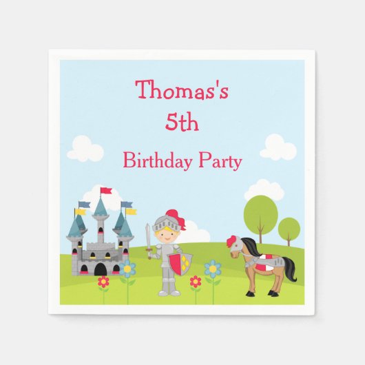 Schattigee Blonde Knight 'Ik ging naar' Servet (Voorkant)