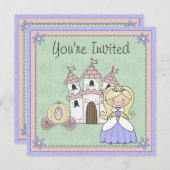 Schattigee blonde prinses sprookje verjaardagsuitn kaart (Voorkant / Achterkant)