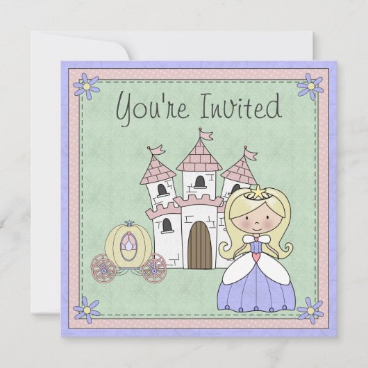 Schattigee blonde prinses sprookje verjaardagsuitn kaart (Voorkant)