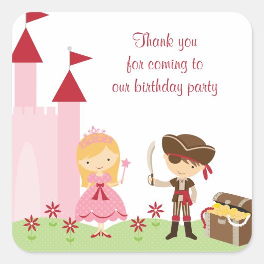 Schattigee Blondine Princess en PIrate Stickers (Voorkant)