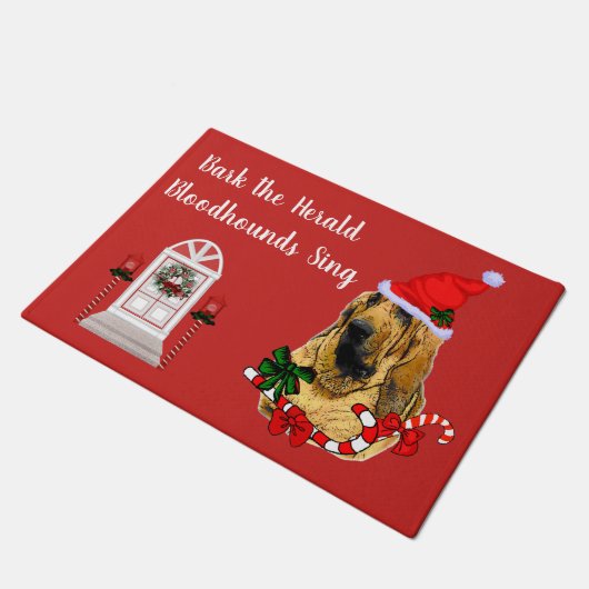 Schattigee Bloodhound Christmas Deurmat (Schuin)