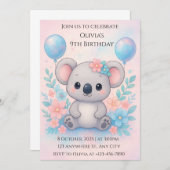 Schattigee Blue Alien verjaardagsfeestuitnodiging Kaart (Voorkant / Achterkant)