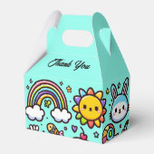 Schattigee Blue Animal Doodles Bedankdoosjes (Voorkant Zijde)