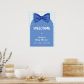 Schattigee Blue Arch Gingham Bow Baby shower Welko Poster (Keuken)