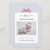 Schattigee Blue Baby Boy Holiday Birth Aankondiging (Voorkant / Achterkant)