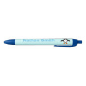 Schattigee Blue Baby Boy Penguin Gepersonaliseerde Zwarte Inkt Pen (Bodem)