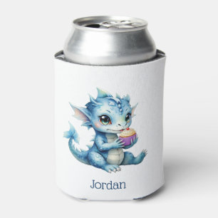 Schattigee Blue Baby Dragon Eet een Cupcake Blikjeskoeler