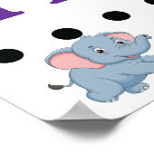 Schattigee Blue Baby Elephant Geboorteaankondiging Poster (Hoek)