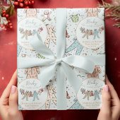 Schattigee Blue Baby's Eerste Kerstpyjama Cadeaupapier