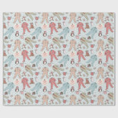 Schattigee Blue Baby's Eerste Kerstpyjama Cadeaupapier (Vlak)