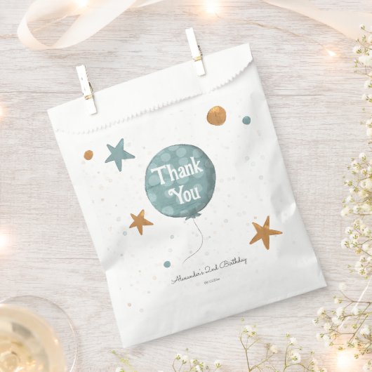 Schattigee Blue Balloon 2e verjaardag Bedankzakje (Geknipt)