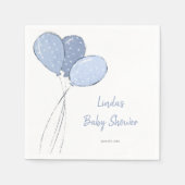 Schattigee Blue Balloons Boy Baby shower Servet (Voorkant)