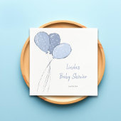 Schattigee Blue Balloons Boy Baby shower Servet