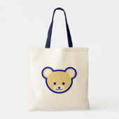 Schattigee Blue Beige Teddy Bear Cartoon Art Tote Bag (Achterkant)