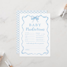 Schattigee Blue Bow Boy Baby shower Baby voorspell Kaart