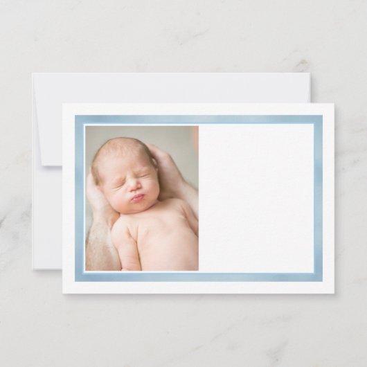 Schattigee Blue Bow Stropdas Baby shower Dank u ka Bedankkaart (Achterkant)