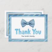 Schattigee Blue Bow Stropdas Baby shower Dank u ka Bedankkaart (Voorkant / Achterkant)