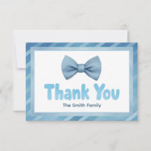 Schattigee Blue Bow Stropdas Baby shower Dank u ka