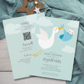 Schattigee Blue Bundle Stork Baby shower alles in  Kaart