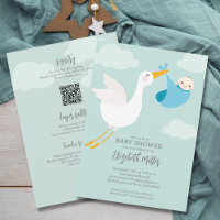 Schattigee Blue Bundle Stork Baby shower alles in