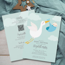 Schattigee Blue Bundle Stork Baby shower alles in 