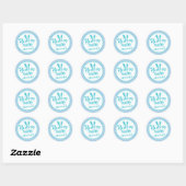 Schattigee Blue Bunny Baby Boy " Gepersonaliseerde Ronde Sticker (Vel)