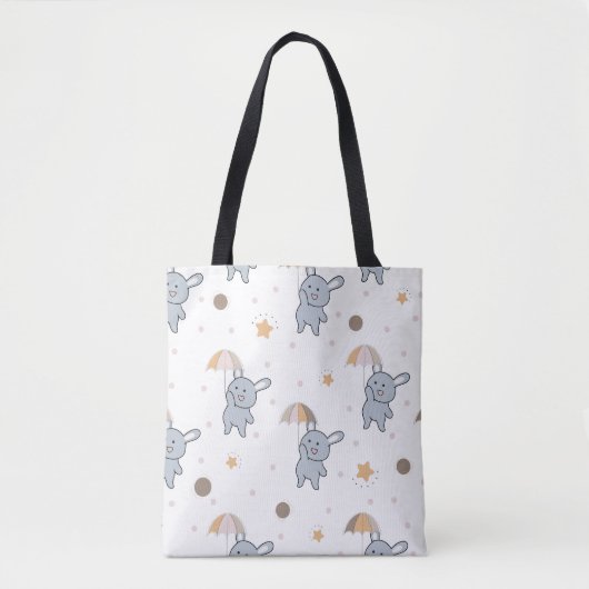 Schattigee Blue Bunny Canvas tas (Voorkant)
