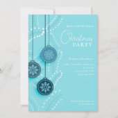 Schattigee Blue Christmas Invite Party kaart met Q (Voorkant)