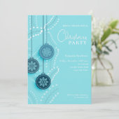 Schattigee Blue Christmas Invite Party kaart met Q (Staand voorkant)