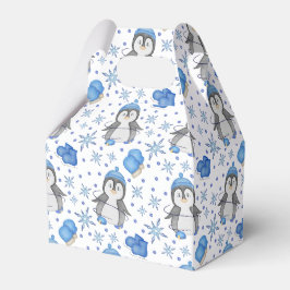 Schattigee Blue Christmas Schaatspinguïn Bedankdoosjes