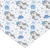 Schattigee Blue Christmas Schaatspinguïn Korte Tafelloper (Hoek)