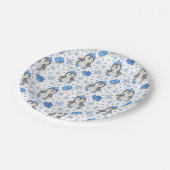 Schattigee Blue Christmas Schaatspinguïn Papieren Bordje (Gekanteld)