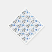 Schattigee Blue Christmas Schaatspinguïn Servet (Hoek)