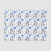 Schattigee Blue Christmas Schaatspinguïn Tissuepapier (Voorkant)