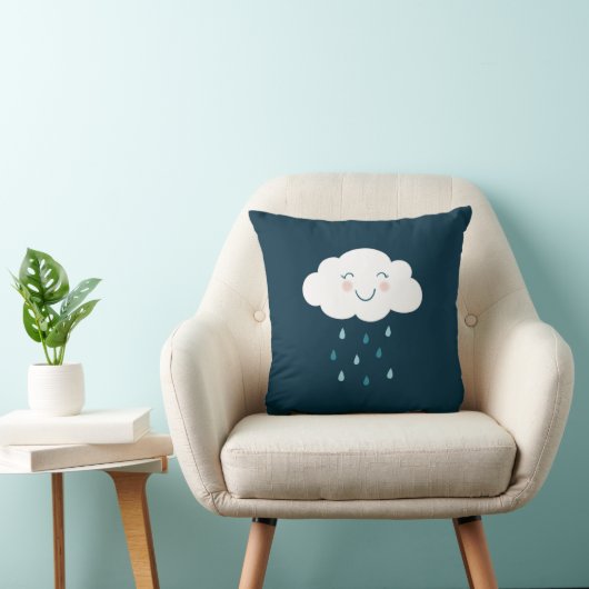 Schattigee Blue Cloud regendruppels Baby Kussen (Stoel)
