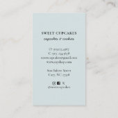 Schattigee Blue Cupcakes Dessert visitekaartje (Achterkant)