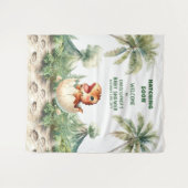 Schattigee Blue Dino Baby shower Achtergrond Uitko Wandkleed (Voorkant (horizontaal))