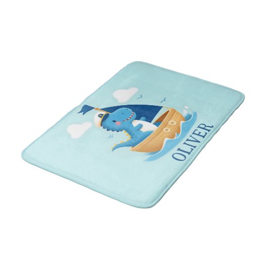 Schattigee Blue Dino Boat Captain Badmat (Gekanteld)