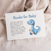 Schattigee Blue Dinosaur Baby shower Boeken voor B Informatiekaartje