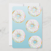 Schattigee Blue Donut Baby shower Invitation Kaart (Achterkant)