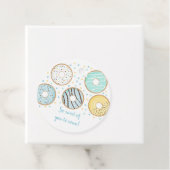 Schattigee Blue Donut Baby Sprinkle Bedankjes Labels (In situ)