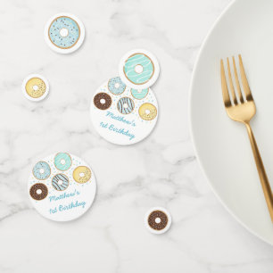 Schattigee Blue Donut Verjaardag Confetti