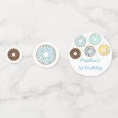 Schattigee Blue Donut Verjaardag Confetti (Voorkanten)