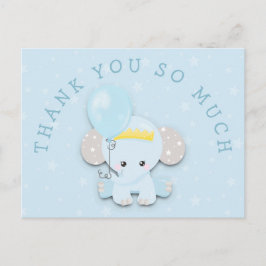 Schattigee Blue Elephant Adres Bericht Dank u Briefkaart