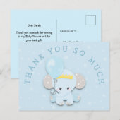 Schattigee Blue Elephant Adres Bericht Dank u Briefkaart (Voorkant / Achterkant)